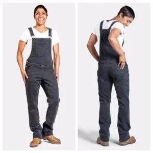Dovetail Workwear Freshley Overalls Black Thermal Denim Size 16